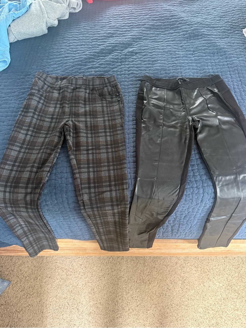 2 pair: Sanctuary Black Faux Leather and Plaid
